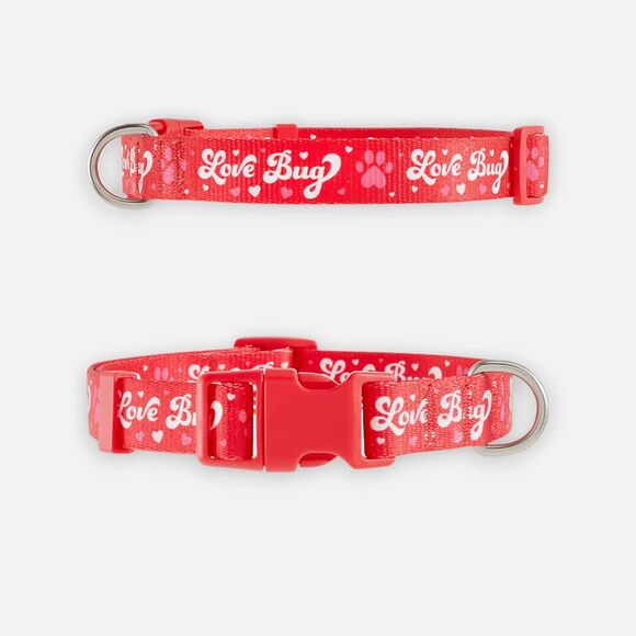 Top Paw Valentine's Day‎ Love Bug Red Dog Collar Size Small Adjustable D Ring - Picture 1 of 4